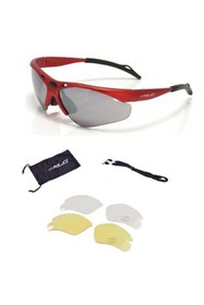 Resim XLC Tahiti Bisiklet Gözlüğü Kırmızı Çerçeveli 3 Camlı Sg-c02 