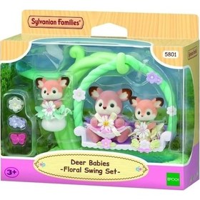 Resim 5801 Sylvanian Families Geyik Bebekler Ve Çiçekli Salıncak Seti +3 Yaş Standart 