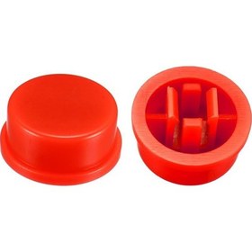 Resim Tact Switch Kapağı Yuvarlak Kırmızı - 12X12X7.3Mm İle Uyumlu 