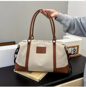 Resim Xuweiwei Şık Büyük Kapasiteli Khaki Kadın Seyahat Ve Spor Çantası Hafif Dayanıklı Oxford Kumaş Kahverengi Beyaz Renk Fermuarlı İş Seyahati Ve Hafta Sonu Kaçamakları İçin - Siyah 