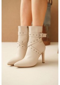 Resim Biçomi Atye Bej Cilt Topuklu Bot Çok Renkli 