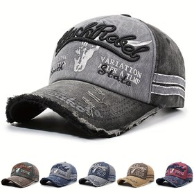 Resim Vintage Tarzı Nakışlı Distressed Beyzbol Şapkası - Ayarlanabilir, Hafif Erkek ve Kadınlar İçin Dad Hat, Siyah Beyzbol Şapka, Günlük Kullanım, Sokak Modası, Nefes Alabilen Kumaş, Dayanıklı Dikiş, Kadın Aksesuarı, Trend Streetwear 