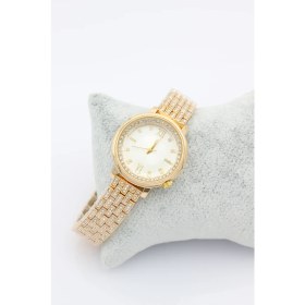 Resim Stil İncisi Stil Incisi Gold Luxury Watch, Beyaz Zirkon Taşlı Çelik Saat 