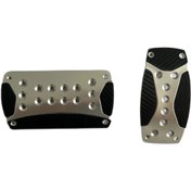 Resim Chuangyinshop 2.5mm Kalınlık Anti-slip Oksitlenmiş Alüminyum Pedallar - Silvery Black Carbon Pattern Patch 