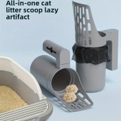 Resim Çift katmanlı kedi kum havlusu entegre çöp rafı - çok amaçlı ve şık tasarım, kolay temizlik, kokuyu kontrol eden, dağınıklığı önleyen kedi kum çözümü | pratik malzeme 