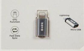 Resim S-link SL-TA20M Gümüş Metal Gövde MicroUSB 5pin F to Lightning M Çevirici 