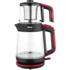 Resim Kırmızı Siyah Çay Makinesi 1900 W Cam Tasarım 