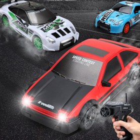 Resim 2.4G Drift Rc Car 4WD RC Drift Car Toy Remote Control GTR Model AE86 Vehicle Car RC Racing Car Toy For Children Christmas Gifts - 124 Track GTR / Standard 