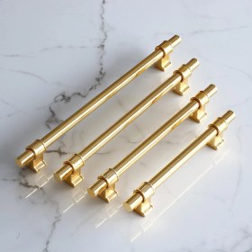 Resim Badem10 Hisar Altın Gold Düz Metal Kulp 224 mm Çekmece Mutfak Mobilya Dolabı Kulbu 