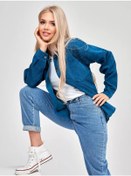 Resim Anarıco Oversize Büyük Beden Kadife Gömlek 257462904 Mavi 