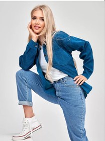 Resim Anarıco Oversize Büyük Beden Kadife Gömlek 257462904 Mavi 