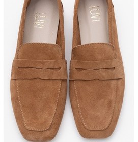 Resim Luvi Shoes Morne Toprak Süet Hakiki Deri Kadın Loafer Ayakkabı Toprak Kahverengi 