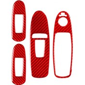 Resim Araba Karbon Fiber B Tarzı Pencere Camı Kaldırma Paneli Infiniti Q50 2014-2020 İçin Dekoratif Etiket, Sağ Sürücü Kırmızı 1 Adet 