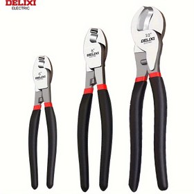 Resim DELIXI ELEKTRİK KABLO KESICILERI - 15.24cm, 20.32cm, 25.4cm Tel Stripter Pense Tel Makaslar, Endüstriyel Sınıf Elektrikçi Aracı Tel Kesiciler, Krom Vanadyum Çelik Üretime, Aşınmaya Dayanıklı ve Dayanıklı, Tel Stripter ve Kesici Kablo Kesmek İçin Kullanılır 
