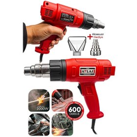 Resim Profesyonel 600c Çift Kademeli Sıcak Hava Tabancası Atlas 2000 Termik Korumalı Premium 2000w 