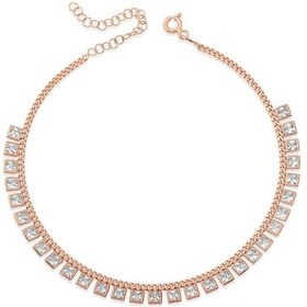 Resim Gümüş Zirkon Taşlı Rose Halhal Gümüş - Rose Gold 