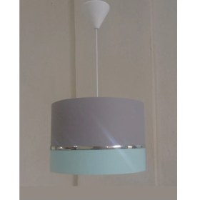 Resim Teknotrust Gri Yeşil Kumaş Kaplama 2.li Set Yatak Odası Genç ve Çocuk Odası Avize ve Abajur Seti 