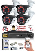 Resim 5mp Sony Lensli 4 Kameralı Fullhd Güvenlik Kamerası Sistemi - A2034 