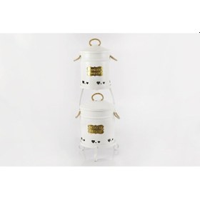 Resim Yıldıray Metal Galvaniz 2 Katlı Ekonomik Boy Metal Standlı Patates Soğan Kovası Beyaz 1041 1041 