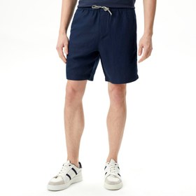Resim Nautica Erkek Lacivert Classic Fit Keten Bermuda 