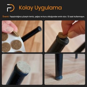 Resim Furndiy Kendinden Yapışkanlı Yuvarlak Keçe 15 mm Kahverengi 78 Parça 