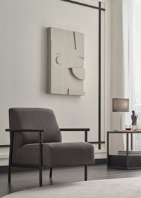 Resim Enza Home Berta Berjer, Keten Dokulu - Antrasit 