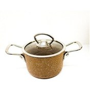 Resim OMS 3111 2 Parça Bio Granit Mini Tencere 14x8 CM Sütlü Kahverengi 