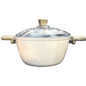 Resim Seramik Tencere 24 Cm Derin Bej 