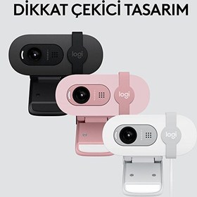 Resim Logitech Brio 100 Full Hd Pudra Pembe Webcam 