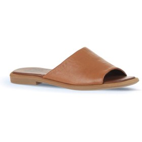Resim Bueno Shoes Taba Koyu Deri Kadın Düz Terlik 01wa3602 