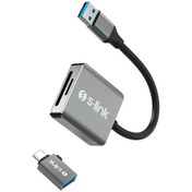 Resim SL-CR21 TypeC ve USB3.0 SD-Micro SD 110M-S Hızlı 2 in 1 Metal Kart Okuyucu S-Link