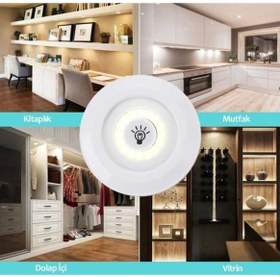 Resim 221003212223 Kablosuz Uzaktan Kumandalı 3lü Led Lamba Seti 