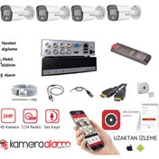 Resim Hikvision Mikrofonlu 7/24 Renkli Görüşlü Güvenlik Kamerası Seti 4' Lü - 1tb Essd 