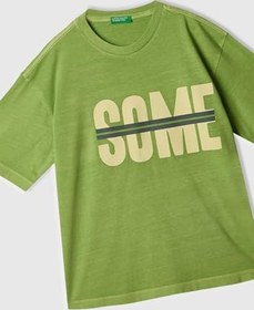 Resim United Colors of Benetton Erkek Çocuk Slogan Baskılı Soluk Efektli T-Shirt, 225P3PCMC10N7 