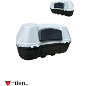 Resim Tien Motor Tien 52 Litre Motosiklet Çantası - Gri - Otomatik Kilit (Sırt Dayama Pedi Dahil) 