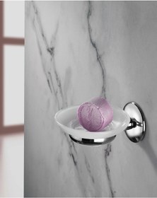 Resim Yapışkanlı Hazneli Katı Sabunluk Krom S-105 