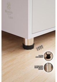 Resim Metal Mobilya Ayağı 5 Cm Krom Tekli Baza Koltuk Kanepe Çekyat Destek Yükseltici Krom 42 Çap 5 Cm 