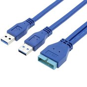 Resim 19 pin usb 3.0 to 2x usb erkek kablo anakart için usb 3.0 kabl 