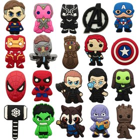 Resim 12/20 adet Marvel Ayakkabı Süsleri Seti, Plaj Çantası için PVC Ayakkabı Dekorasyonları, Ayakkabı Aksesuarları Süsleri, Doğum Günü, Noel, Sevgililer Günü, Cadılar Bayramı Parti Hediyeleri için Hediye Fikri 