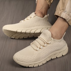 Resim Erkeklerin Trendy Katı Renk Dokuma Örgü Nefes Alabilen Sneaker'ları, Erkeklerin Açık Hava Aktiviteleri Için Rahat Kaymaz Dayanıklı Yumuşak Tabanlı Ayakkabıları 