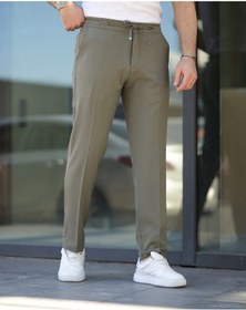 Resim Slim Fit Likralı Jogger Pantolon Haki 