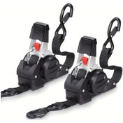 Resim Oldfriend Siyah 2 Adet Çekmeli Kancalı Bağlama Kayışı 1500lb Kapasiteli Dayanıklı Metal 