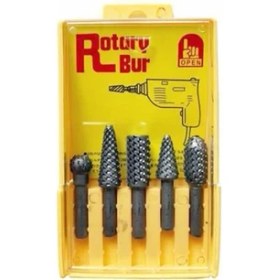 Resim Rotary 5 Parça Döner Törpü Gravür Tahta Ahşap Oyma Seti L Matkap Ucu 