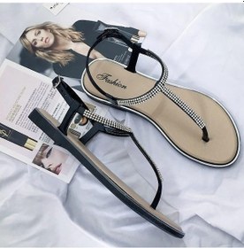 Resim Altın Kadın Düz Sandalet T-kayışı Taklidi Flip Flop Ayakkabı Yaz Sandalet Rahat Kaymaz Ayakkabı Altın 