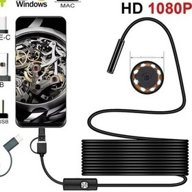 Resim Endoskop 3 İn 1 Yılan Kamera Usb Micro Usb Type-c 20 Metre Sert Kablo-135368 