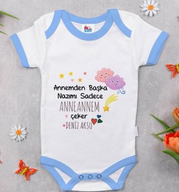 Resim BK Kids Kişiye Özel Mavi Bebek Body Zıbın - Model 81 