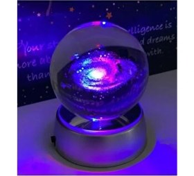 Resim Raicon Samanyolu Galaksi Toz Bulutu Nebula Işıklı Cam Küre Turuncu 6 cm Çapında Kristal Top 