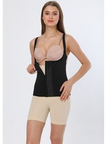 Resim Hamilelik Sonrası Askılı Latex Korse Siyah 