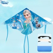 Resim 1 Adet Disney Elsa Frozen Uçurtma - Hafif ve Dayanıklı, Başlangıçlar İçin Kolay Uçuş Tasarımı, Açık Hava Eğlencesi için Mükemmel, Bahar Egzersizi ve Aile Bağları, Kar Adamı & Geyik Detaylı Mavi 