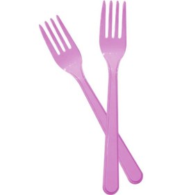 Resim Plastik Çatal Pembe Lüx 25 Adet 
